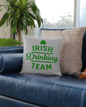 Load image into Gallery viewer, Irsih Drinking Team Green Shamrock St Patrick's Day Pillow Cover