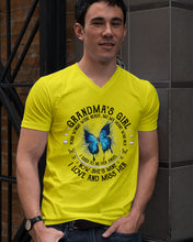 Load image into Gallery viewer, Blue Butterfly Gift For Angel Grandma Your Wings Were Ready Guys V-Neck