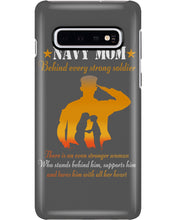 Load image into Gallery viewer, Son Gift For Navy Mom Behind Every Strong Soldier Phone case