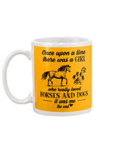 Load image into Gallery viewer, There Was A Girl Who Really Loved Horses And Dogs Mug
