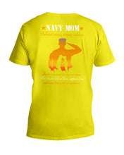 Load image into Gallery viewer, Son Gift For Navy Mom Behind Every Strong Soldier Guys V-Neck