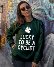 Load image into Gallery viewer, Lucky To Be A Biker Pilot Clover St Patrick's Day Gift Sweatshirt