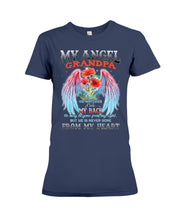 Load image into Gallery viewer, My Angel Grandpa Who Watched Over My Back Ladies Tee