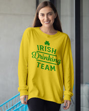 Load image into Gallery viewer, Irsih Drinking Team Green Shamrock St Patrick's Day Unisex Long Sleeve