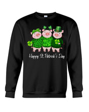 Load image into Gallery viewer, Pig Wear Plaid Shirt And Top Hat St Patrick's Day Gift Sweatshirt