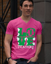 Load image into Gallery viewer, Teaching Love Clover St Patrick's Day Gift Guys V-Neck