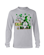 Load image into Gallery viewer, Leprechaun Gnome One Lucky Lala Clover St Patrick's Day Gift Unisex Long Sleeve