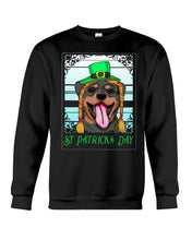 Load image into Gallery viewer, Funny Rottweiler With Green Top Hat St Patrick's Day Gift For Dog Lovers Sweatshirt