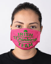 Load image into Gallery viewer, Irsih Drinking Team Green Shamrock St Patrick's Day Cloth Face Mask