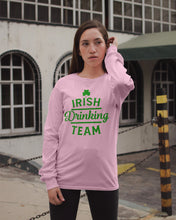 Load image into Gallery viewer, Irsih Drinking Team Green Shamrock St Patrick's Day Unisex Long Sleeve