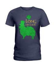Load image into Gallery viewer, Pomeranian Long On Luck Green St. Patrick's Day Printed Mug Ladies Tee