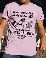 Load image into Gallery viewer, There Was A Girl Who Really Loved Horses And Dogs Guys Tee