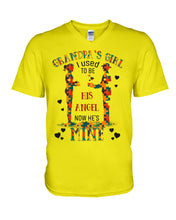 Load image into Gallery viewer, Gift For Autism Angel Grandma I Used To Be His Angel Now He's Mine Guys V-Neck