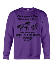 Load image into Gallery viewer, There Was A Girl Who Really Loved Horses And Dogs Sweatshirt