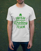 Load image into Gallery viewer, Irsih Drinking Team Green Shamrock St Patrick's Day Guys Tee
