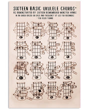 Load image into Gallery viewer, Sixteen Basidc Ukulele Chords Vintage Design Meaningful Gift Vertical Poster
