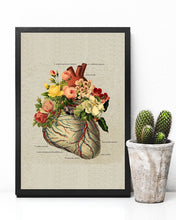 Load image into Gallery viewer, Anatomy Flower Heart Cardiologist Gift For Doctor Vertical Poster
