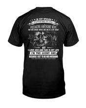 Load image into Gallery viewer, Amazing Gift For Husband She Love Me So Much Skull Guys Tee
