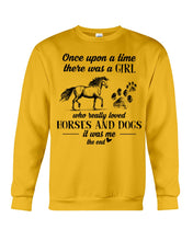 Load image into Gallery viewer, There Was A Girl Who Really Loved Horses And Dogs Sweatshirt
