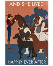 Load image into Gallery viewer, Vintage Girl And And She Lived Happily Ever After With Horse Vertical Poster
