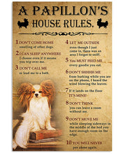 Load image into Gallery viewer, Papillon's House Rules Gift For Dog Lovers Vertical Poster
