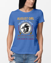 Load image into Gallery viewer, Birthday Gift For August Girl The Soul Of A Witch Ladies Tee
