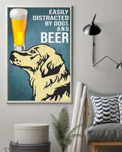 Load image into Gallery viewer, Cartoon Art Golden Dogs And Beer Gift For Dog Lovers Vertical Poster
