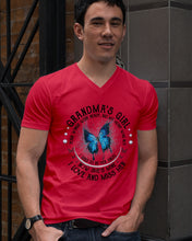 Load image into Gallery viewer, Blue Butterfly Gift For Angel Grandma Your Wings Were Ready Guys V-Neck

