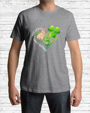 Load image into Gallery viewer, Rabbit Not Lucky Simply Blessed Heart Clover St Patrick's Day Gift Guys Tee
