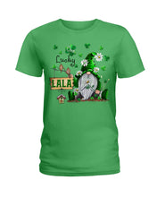 Load image into Gallery viewer, Leprechaun Gnome One Lucky Lala Clover St Patrick's Day Gift Ladies Tee
