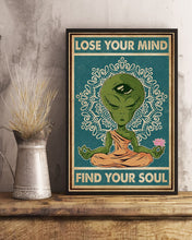 Load image into Gallery viewer, Retro Find My Soul Alien Yoga Gift For Yoga Lovers Vertical Poster
