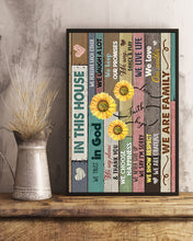 Load image into Gallery viewer, In This House Sunflower We Sing Dance And Play Vertical Poster
