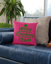 Load image into Gallery viewer, Irsih Drinking Team Green Shamrock St Patrick's Day Pillow Cover
