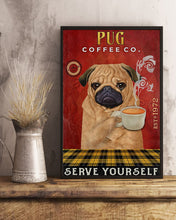 Load image into Gallery viewer, Coffee Company Pug Gift For Dog Lovers Vertical Poster
