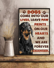 Load image into Gallery viewer, Dachshund Dog Come Into Our Lives Leave Paw Prints Gift For Dog Lovers Vertical Poster

