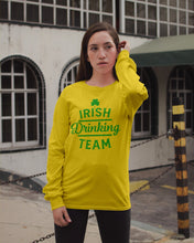 Load image into Gallery viewer, Irsih Drinking Team Green Shamrock St Patrick's Day Unisex Long Sleeve
