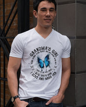 Load image into Gallery viewer, Blue Butterfly Gift For Angel Grandma Your Wings Were Ready Guys V-Neck

