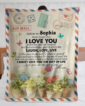 Load image into Gallery viewer, Custom Name Gift For Daughter Sophia Laugh Love Live Sherpa Blanket
