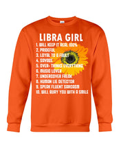 Load image into Gallery viewer, Birthday Gift For Libra Girl Will Bury You With A Smile Sweatshirt
