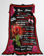 Load image into Gallery viewer, Custom Name Gift For Wife Red Rose Love You Forever And Always Fleece Blanket
