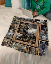 Load image into Gallery viewer, Grandpa Gift For Grandson Wolf The Rest Of Mine Fleece Blanket
