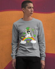 Load image into Gallery viewer, Llama Sitting On Rainbow Clovers St Patrick's Day Gift Unisex Long Sleeve
