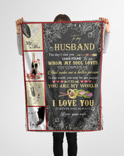 Load image into Gallery viewer, You ARe The World Pink Flower Gift For Husband Fleece Blanket
