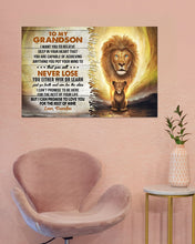 Load image into Gallery viewer, Lion Grandpa Gift For Grandson I Want You Believe Deep In Your Heart Horizontal Poster
