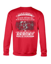 Load image into Gallery viewer, Amazing Gift For Husband She Love Me So Much Skull Sweatshirt
