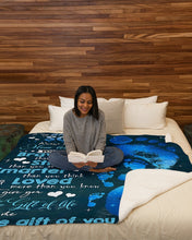 Load image into Gallery viewer, Blue Footprints Gift For Son Loved More Than You Know Sherpa Blanket
