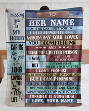 Load image into Gallery viewer, You Make Me A Better Person Custom Name Gift For Girlfriend Sherpa Blanket
