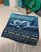 Load image into Gallery viewer, With You I'm Alive Blue Whale Gift For Husband Fleece Blanket
