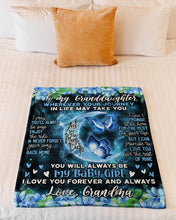 Load image into Gallery viewer, Blue Flower Enjoy The Ride Grandma Gift For Granddaughter Fleece Blanket
