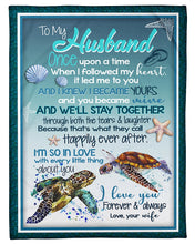 Load image into Gallery viewer, Seashell And Turtles We'll Stay Together Gift For Husband Fleece Blanket
